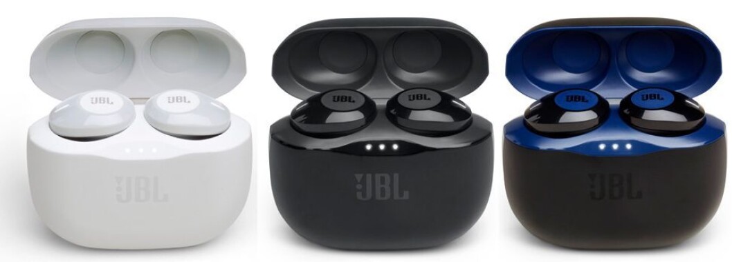 JBL Tune 120 kommer i sort, hvitt og blått. Pris: 1.000,- Foto: Harman. JBL Tune 120 kommer i sort, hvitt og blått. Pris: 1.000,- Foto: Harman.