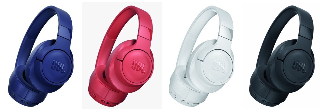 JBL Tune 750 har aktiv støyreduksjon og kommer i fargene blå, korall, hvit og sort. Pris: 1.300,- Foto: Harman. JBL Tune 750 har aktiv støyreduksjon og kommer i fargene blå, korall, hvit og sort. Pris: 1.300,- Foto: Harman.