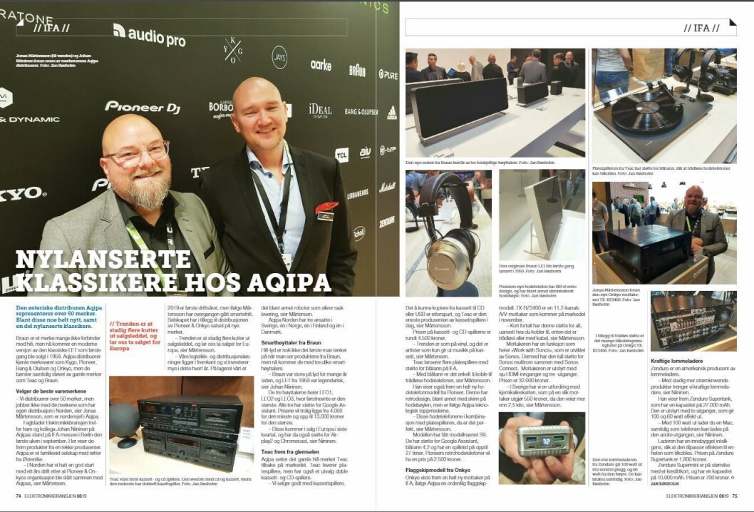 Artikkelen ble første gang publisert i papirutgaven av fagbladet Elektronikkbransjen nr. 6/2019, som ble distribuert 20. november. <a href="http://www.mypaper.se/html5/customer/248/12666/?page=74" target="_blank" rel="noopener">Her kan du lese artikkelen</a> og bla gjennom digitalutgaven av bladet. Du kan lese alle utgaver av bladet digitalt, fra og med nr. 1/1937, på <a href="https://www.elektronikkbransjen.no/historiskarkiv" target="_blank" rel="noopener">elektronikkbransjen.no/historiskarkiv</a>. Artikkelen ble første gang publisert i papirutgaven av fagbladet Elektronikkbransjen nr. 6/2019, som ble distribuert 20. november. <a href="http://www.mypaper.se/html5/customer/248/12666/?page=74" target="_blank" rel="noopener">Her kan du lese artikkelen</a> og bla gjennom digitalutgaven av bladet. Du kan lese alle utgaver av bladet digitalt, fra og med nr. 1/1937, på <a href="https://www.elektronikkbransjen.no/historiskarkiv" target="_blank" rel="noopener">elektronikkbransjen.no/historiskarkiv</a>.