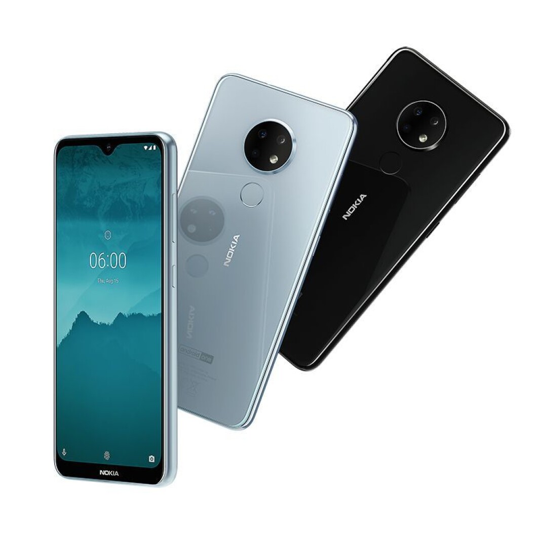 Nokia 6.2 skiller seg ikke mye ut fra storebror 7.2, men har litt lavere kameraoppløsning. Foto: HMD Global. Nokia 6.2 skiller seg ikke mye ut fra storebror 7.2, men har litt lavere kameraoppløsning. Foto: HMD Global.
