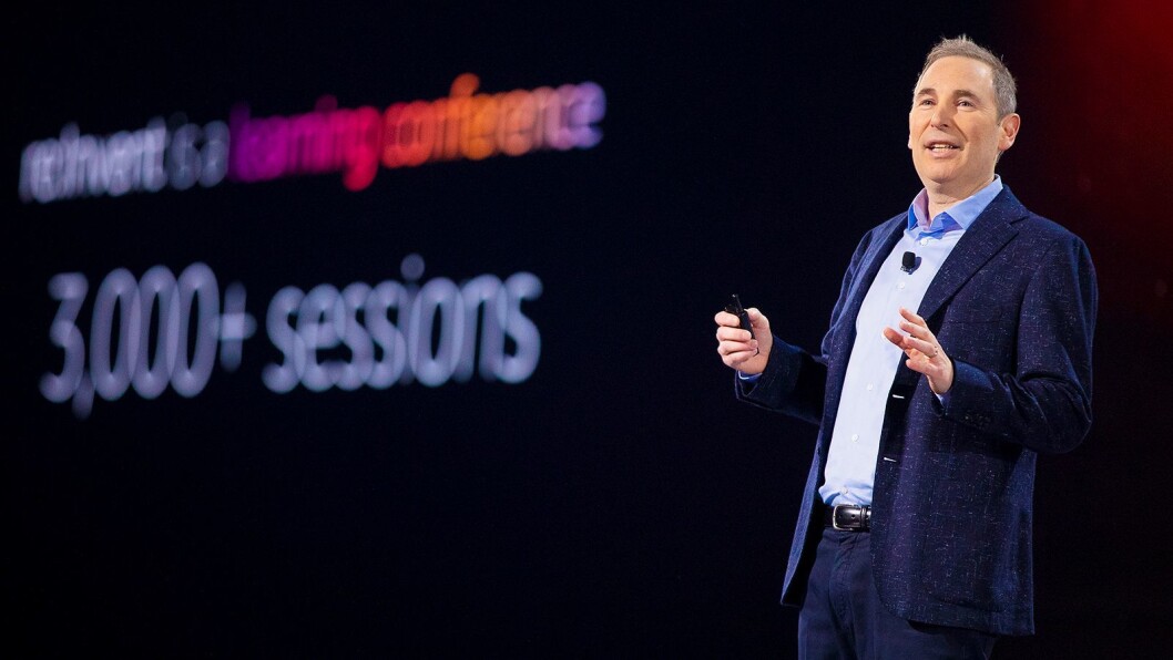 Toppsjef Andy Jassy i AWS på scenen i Las Vegas under Re:Invent 2019 i desember. Foto: AWS Toppsjef Andy Jassy i AWS på scenen i Las Vegas under Re:Invent 2019 i desember. Foto: AWS