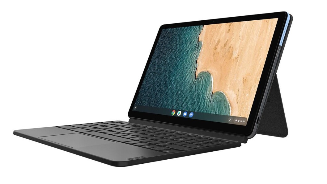 Lenovo Ideapad Duet har to skjermer og batteritid på opp til ti timer. Foto: Lenovo. Lenovo Ideapad Duet har to skjermer og batteritid på opp til ti timer. Foto: Lenovo.