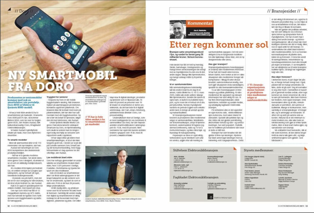 Artikkelen ble første gang publisert i papirutgaven av fagbladet Elektronikkbransjen nr. 2/2020, som ble distribuert 14. april. <a href="https://www.mypaper.se/html5/customer/248/12832/?page=52" target="_blank" rel="noopener">Her kan du lese artikkelen</a> og bla gjennom digitalutgaven av bladet. Du kan lese alle utgaver av bladet digitalt, fra og med nr. 1/1937, på <a href="https://www.elektronikkbransjen.no/historiskarkiv" target="_blank" rel="noopener">elektronikkbransjen.no/historiskarkiv</a>. Artikkelen ble første gang publisert i papirutgaven av fagbladet Elektronikkbransjen nr. 2/2020, som ble distribuert 14. april. <a href="https://www.mypaper.se/html5/customer/248/12832/?page=52" target="_blank" rel="noopener">Her kan du lese artikkelen</a> og bla gjennom digitalutgaven av bladet. Du kan lese alle utgaver av bladet digitalt, fra og med nr. 1/1937, på <a href="https://www.elektronikkbransjen.no/historiskarkiv" target="_blank" rel="noopener">elektronikkbransjen.no/historiskarkiv</a>.