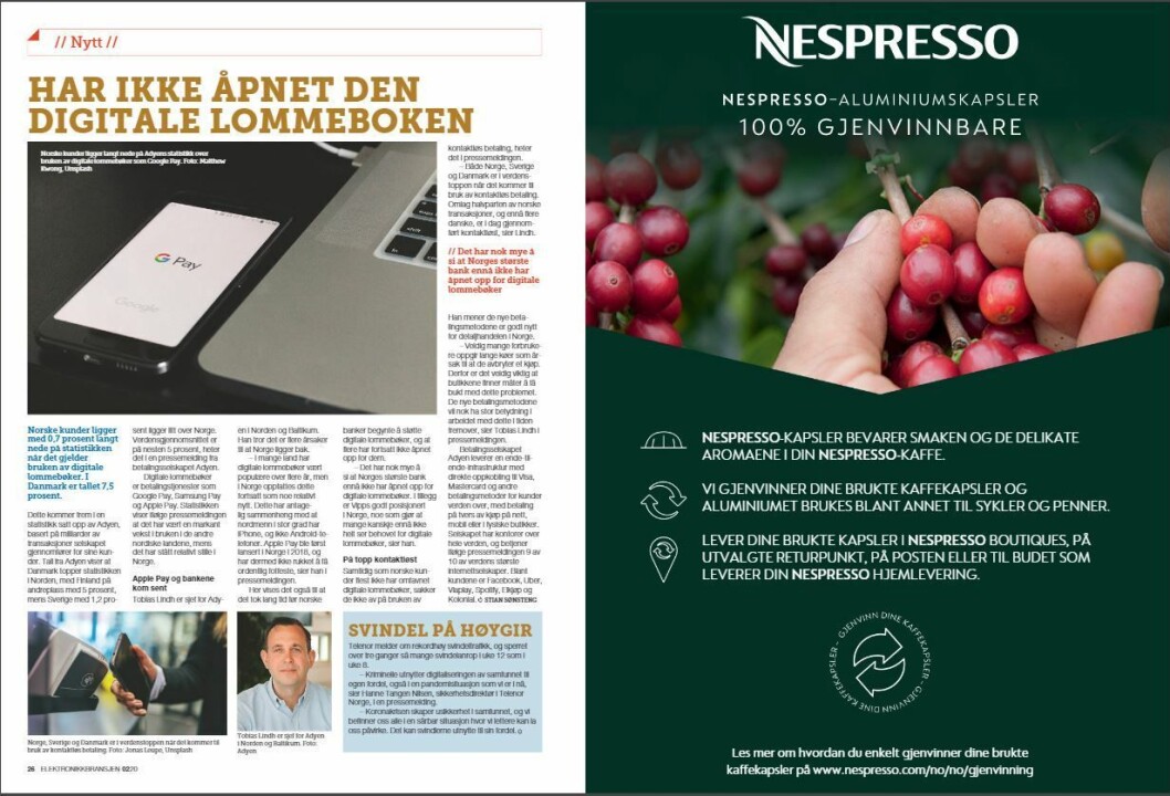 Artikkelen ble første gang publisert i papirutgaven av fagbladet Elektronikkbransjen nr. 2/2020, som ble distribuert 14. april. <a href="https://www.mypaper.se/html5/customer/248/12832/?page=26" target="_blank" rel="noopener">Her kan du lese artikkelen</a> og bla gjennom digitalutgaven av bladet. Du kan lese alle utgaver av bladet digitalt, fra og med nr. 1/1937, på <a href="https://www.elektronikkbransjen.no/historiskarkiv" target="_blank" rel="noopener">elektronikkbransjen.no/historiskarkiv</a>. Artikkelen ble første gang publisert i papirutgaven av fagbladet Elektronikkbransjen nr. 2/2020, som ble distribuert 14. april. <a href="https://www.mypaper.se/html5/customer/248/12832/?page=26" target="_blank" rel="noopener">Her kan du lese artikkelen</a> og bla gjennom digitalutgaven av bladet. Du kan lese alle utgaver av bladet digitalt, fra og med nr. 1/1937, på <a href="https://www.elektronikkbransjen.no/historiskarkiv" target="_blank" rel="noopener">elektronikkbransjen.no/historiskarkiv</a>.