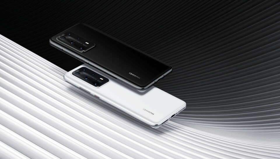 Huawei P40 Pro+ kommer i handelen i juni fargene White Ceramic og Black Ceramic. Foto: Huawei.
