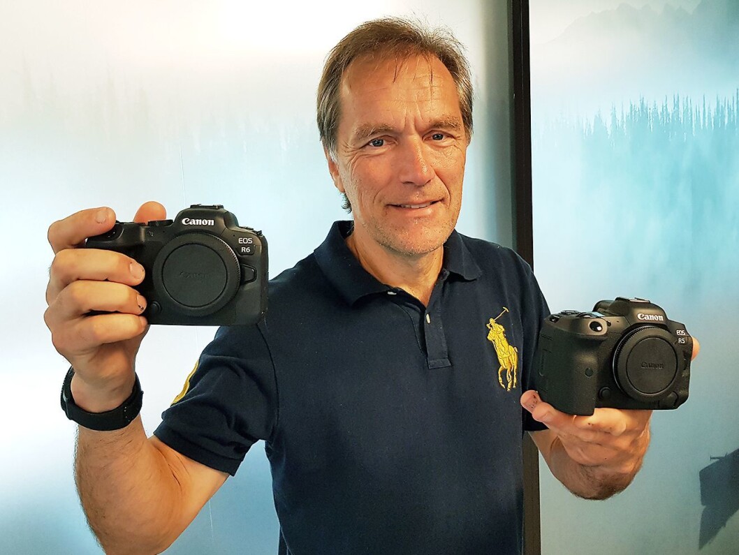 Produktspesialist Trond Sliper i Canon med EOS R6 og R5. Foto: Jan Røsholm. Produktspesialist Trond Sliper i Canon med EOS R6 og R5. Foto: Jan Røsholm.
