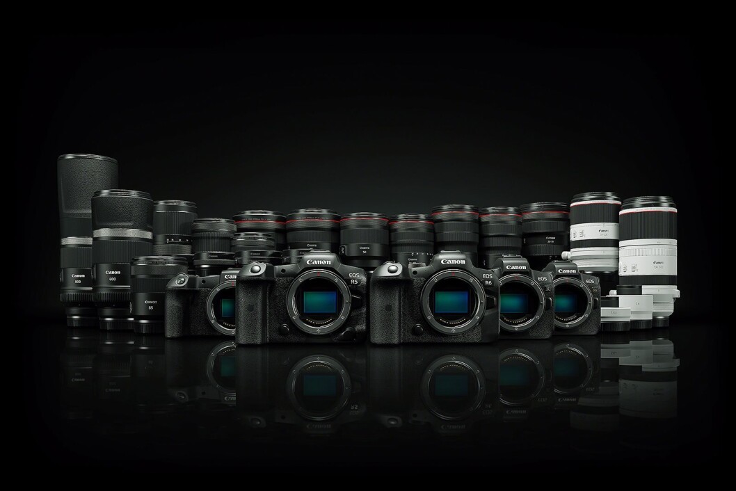 Canon EOS R5 og R6 med tilhørende objektiver. Foto: Canon. Canon EOS R5 og R6 med tilhørende objektiver. Foto: Canon.