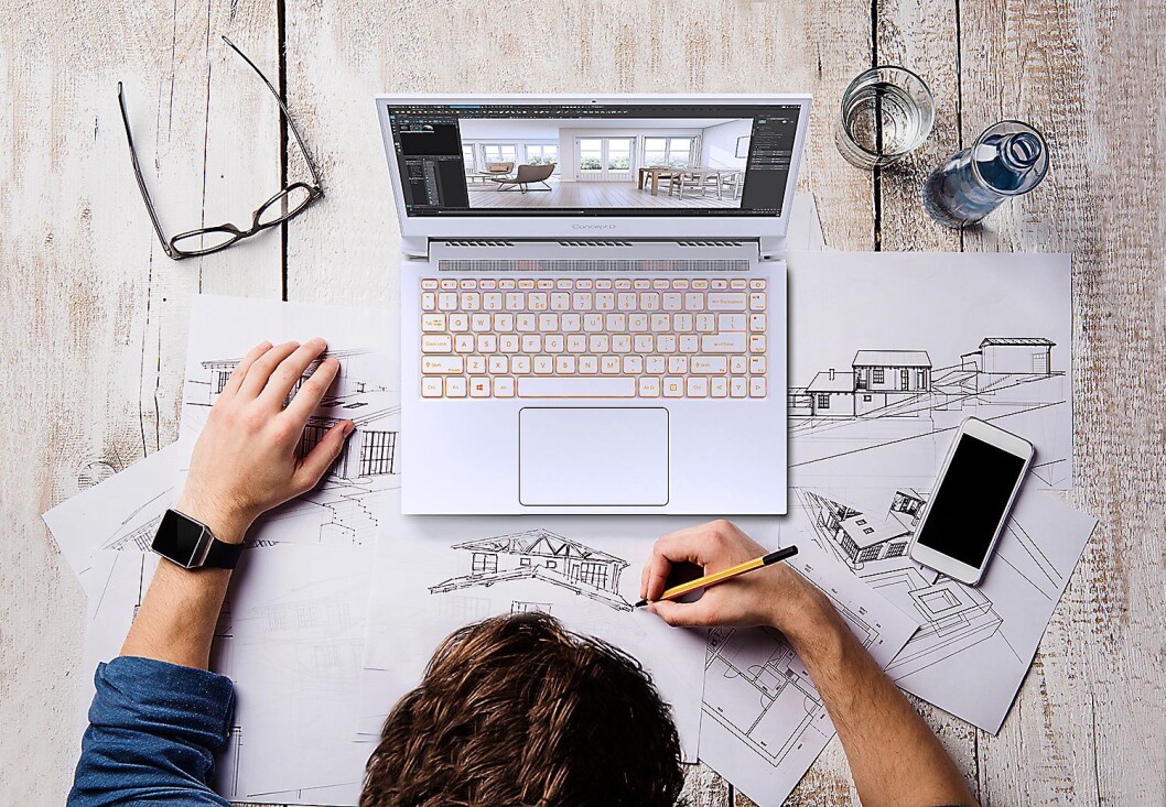 Bærbar-modellene i Acers ConceptD-serie har både kraftige spesifikasjoner og et annerledes design. Foto: Acer. Bærbar-modellene i Acers ConceptD-serie har både kraftige spesifikasjoner og et annerledes design. Foto: Acer.