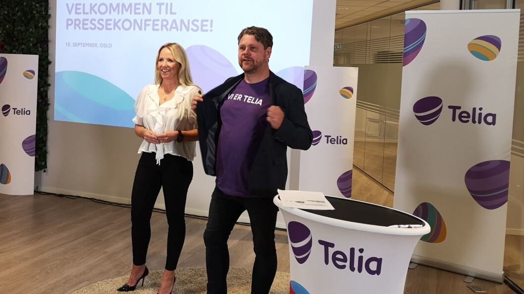 Camilla Forberg, direktør for strategisk brand og markedsføring i Telia Norge og Pål Rune Kaalen, leder Telia privatmarked, lover flere fordeler til kundene når Get blir til Telia. Foto: Marte Ottemo Camilla Forberg, direktør for strategisk brand og markedsføring i Telia Norge og Pål Rune Kaalen, leder Telia privatmarked, lover flere fordeler til kundene når Get blir til Telia. Foto: Marte Ottemo