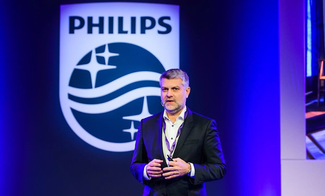 Europasjef Kostas Vouzas i TP Vision sier selskapet har kraftig vekst i både markedsandeler og omsetning. Foto: Philips. Europasjef Kostas Vouzas i TP Vision sier selskapet har kraftig vekst i både markedsandeler og omsetning. Foto: Philips.