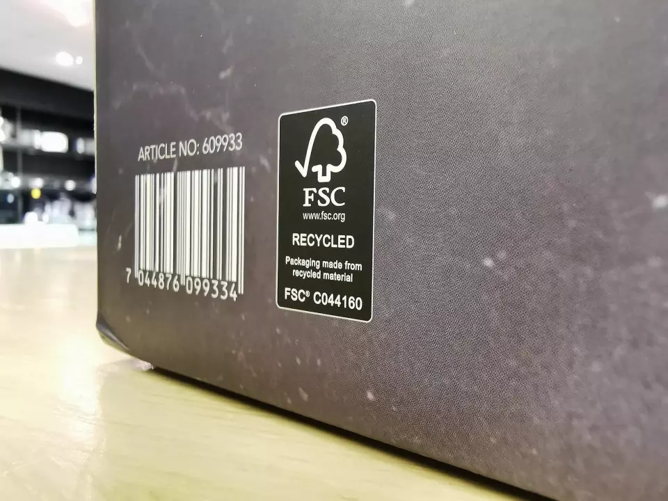 Wilfa har fått FSC-godkjenning på sine første emballasjer, som betyr at det er brukt resirkulert materiale. Foto: Stian Sønsteng.Vil utfordre bransjen