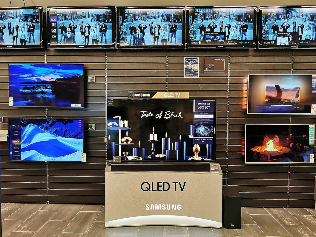 Samsung har en sentral plass i TV-avdelingen ved Elkjøp Vinje. Foto: Stian Sønsteng.