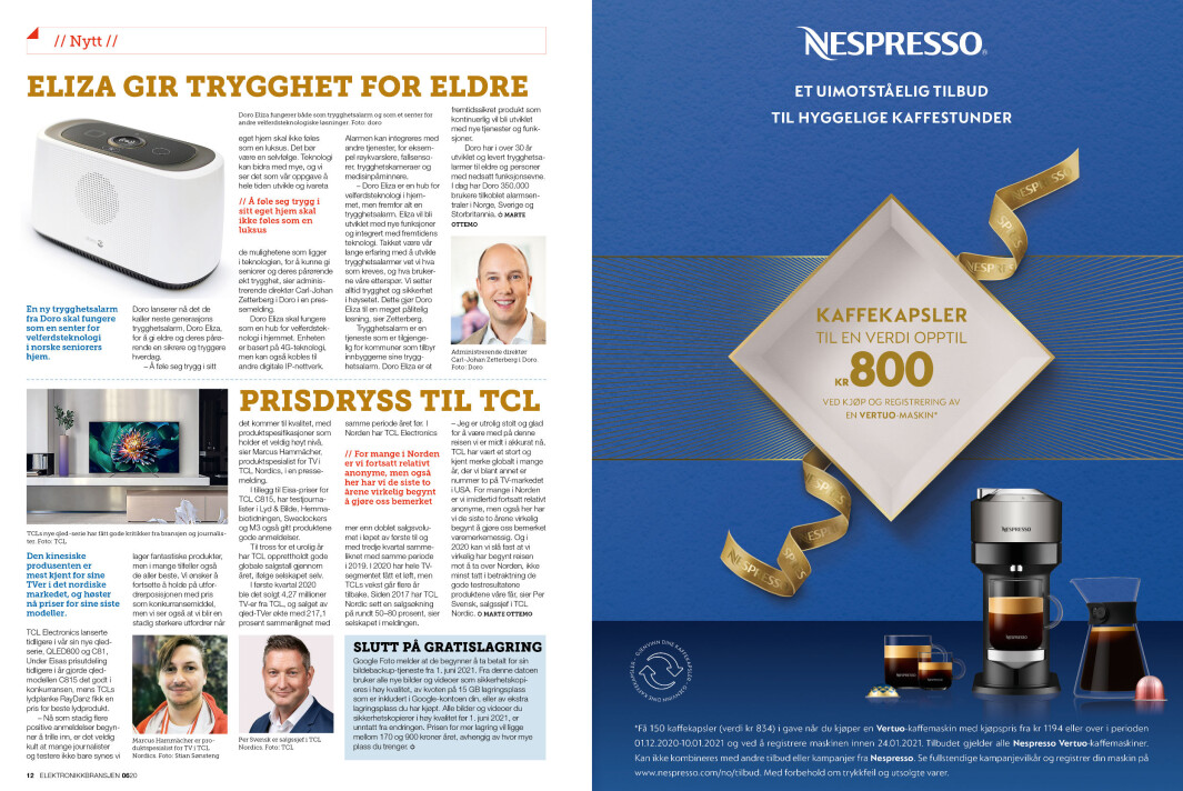 Artikkelen ble første gang publisert i papirutgaven av fagbladet Elektronikkbransjen nr. 6/2020, som ble distribuert 23 november. <a target="_blank" href="https://www.mypaper.se/html5/customer/248/13022/?page=12">Her kan du lese artikkelen</a> og bla gjennom digitalutgaven av bladet. Du kan lese alle utgaver av bladet digitalt, fra og med nr. 1/1937, <a target="_blank" href="https://www.elektronikkbransjen.no/historiskarkiv">på elektronikkbransjen.no/historiskarkiv</a>. Artikkelen ble første gang publisert i papirutgaven av fagbladet Elektronikkbransjen nr. 6/2020, som ble distribuert 23 november. <a target="_blank" href="https://www.mypaper.se/html5/customer/248/13022/?page=12">Her kan du lese artikkelen</a> og bla gjennom digitalutgaven av bladet. Du kan lese alle utgaver av bladet digitalt, fra og med nr. 1/1937, <a target="_blank" href="https://www.elektronikkbransjen.no/historiskarkiv">på elektronikkbransjen.no/historiskarkiv</a>.