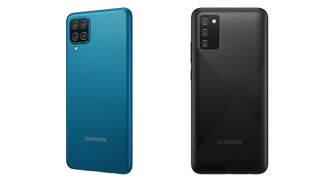 Samsung Galaxy A12 og A02S. Foto: Samsung