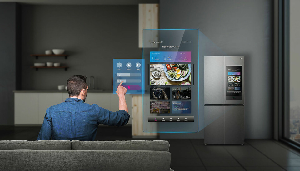 Kjøleskapet C470 har en smart LED-skjerm på 21,5 tommer. Foto: TCL