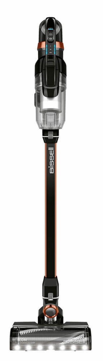 Bissell Icon Advanced stavsuger på 25V roterer i 675 km/t og 50 minutter driftstid i lav effekt-modus. Vekt: 3,2 kilo. Pris: 4.800,
