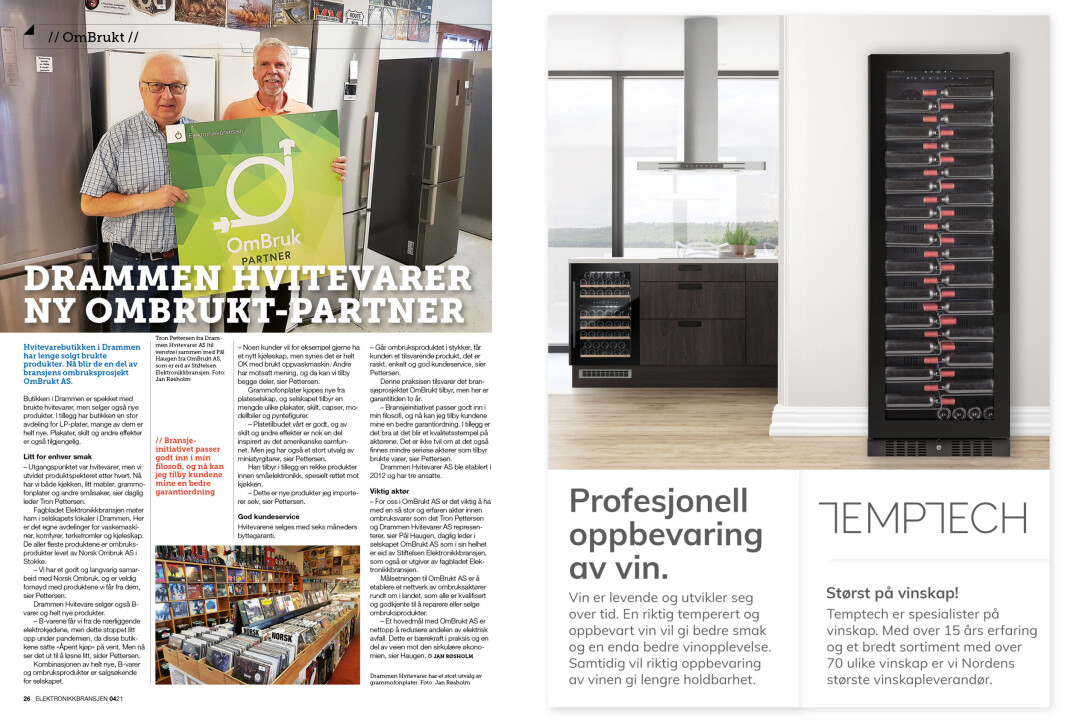 Artikkelen er tidligere publisert i papirutgaven av fagbladet Elektronikkbransjen nr. 4/2021, som ble distribuert 30. august. <a target="_blank" href="https://www.mypaper.se/html5/customer/248/13267/?page=26" aria-label="">Her kan du lese artikkelen</a> og bla gjennom digitalutgaven av bladet. Du kan lese alle utgaver av bladet digitalt, fra og med nr. 1/1937, på <a target="_blank" href="https://www.elektronikkbransjen.no/historiskarkiv" aria-label="">elektronikkbransjen.no/historiskarkiv</a>. Artikkelen er tidligere publisert i papirutgaven av fagbladet Elektronikkbransjen nr. 4/2021, som ble distribuert 30. august. <a target="_blank" href="https://www.mypaper.se/html5/customer/248/13267/?page=26" aria-label="">Her kan du lese artikkelen</a> og bla gjennom digitalutgaven av bladet. Du kan lese alle utgaver av bladet digitalt, fra og med nr. 1/1937, på <a target="_blank" href="https://www.elektronikkbransjen.no/historiskarkiv" aria-label="">elektronikkbransjen.no/historiskarkiv</a>.