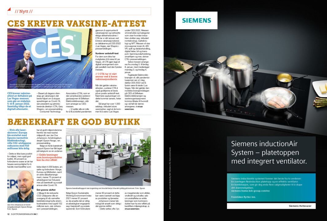 Artikkelen er tidligere publisert i papirutgaven av fagbladet Elektronikkbransjen nr. 4/2021, som ble distribuert 30. august. <a target="_blank" href="https://www.mypaper.se/html5/customer/248/13267/?page=12" aria-label="">Her kan du lese artikkelen</a> og bla gjennom digitalutgaven av bladet. Du kan lese alle utgaver av bladet digitalt, fra og med nr. 1/1937, på <a target="_blank" href="https://www.elektronikkbransjen.no/historiskarkiv" aria-label="">elektronikkbransjen.no/historiskarkiv</a>. Artikkelen er tidligere publisert i papirutgaven av fagbladet Elektronikkbransjen nr. 4/2021, som ble distribuert 30. august. <a target="_blank" href="https://www.mypaper.se/html5/customer/248/13267/?page=12" aria-label="">Her kan du lese artikkelen</a> og bla gjennom digitalutgaven av bladet. Du kan lese alle utgaver av bladet digitalt, fra og med nr. 1/1937, på <a target="_blank" href="https://www.elektronikkbransjen.no/historiskarkiv" aria-label="">elektronikkbransjen.no/historiskarkiv</a>.