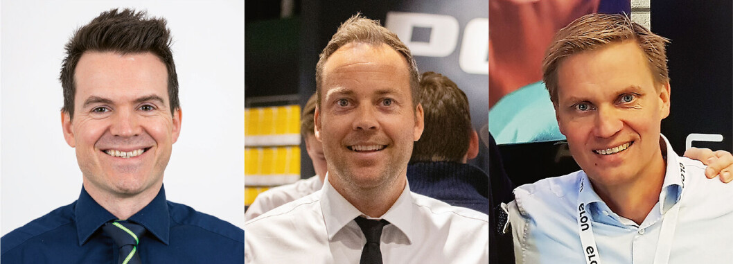Trygve Hillesland (f. v.), Anders Nilsen og Asle Bjerkebakke er toppsjefer i Elkjøp Norge, Power Norge og Elon Norge, og stiller alle på scenen under årets bransjefest. Foto: Elkjøp, Power og Jan Røsholm Trygve Hillesland (f. v.), Anders Nilsen og Asle Bjerkebakke er toppsjefer i Elkjøp Norge, Power Norge og Elon Norge, og stiller alle på scenen under årets bransjefest. Foto: Elkjøp, Power og Jan Røsholm