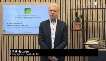 Daglig leder i OmBrukt, Pål Haugen, presenterte bransjens ombruksprosjekt. Foto: JCP Daglig leder i OmBrukt, Pål Haugen, presenterte bransjens ombruksprosjekt. Foto: JCP