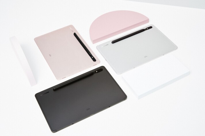 Galaxy Tab S8 er Samsung nye serie nettbrett. Foto: Samsung Galaxy Tab S8 er Samsung nye serie nettbrett. Foto: Samsung