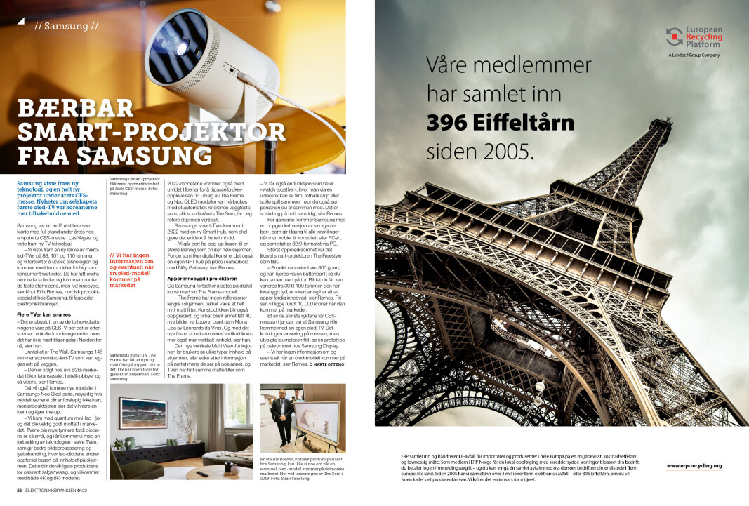 Artikkelen er tidligere publisert i papirutgaven av fagbladet Elektronikkbransjen nr. 1/2022, som ble distribuert 22. februar. <a target="_blank" href="https://www.mypaper.se/html5/customer/248/13445/?page=56" aria-label="">Her kan du lese artikkelen</a> og bla gjennom digitalutgaven av bladet. Du kan lese alle utgaver av bladet digitalt, fra og med nr. 1/1937, på <a target="_blank" href="https://www.elektronikkbransjen.no/historiskarkiv" aria-label="">elektronikkbransjen.no/historiskarkiv</a>. Artikkelen er tidligere publisert i papirutgaven av fagbladet Elektronikkbransjen nr. 1/2022, som ble distribuert 22. februar. <a target="_blank" href="https://www.mypaper.se/html5/customer/248/13445/?page=56" aria-label="">Her kan du lese artikkelen</a> og bla gjennom digitalutgaven av bladet. Du kan lese alle utgaver av bladet digitalt, fra og med nr. 1/1937, på <a target="_blank" href="https://www.elektronikkbransjen.no/historiskarkiv" aria-label="">elektronikkbransjen.no/historiskarkiv</a>.