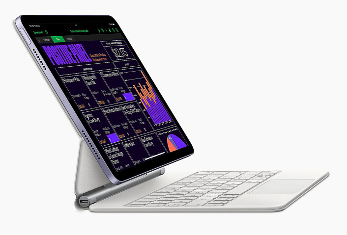 Tastaturet Magic Keyboard har egen styreflate, festes til Apple iPad Air med en magnet. Foto: Apple Tastaturet Magic Keyboard har egen styreflate, festes til Apple iPad Air med en magnet. Foto: Apple