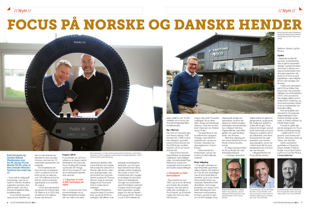 Artikkelen er tidligere publisert i papirutgaven av fagbladet Elektronikkbransjen nr. 2/2022, som ble distribuert 19. april. <a target="_blank" href="https://www.mypaper.se/html5/customer/248/13488/?page=6" aria-label="">Her kan du lese artikkelen</a> og bla gjennom digitalutgaven av bladet. Du kan lese alle utgaver av bladet digitalt, fra og med nr. 1/1937, på <a target="_blank" href="https://www.elektronikkbransjen.no/historiskarkiv" aria-label="">elektronikkbransjen.no/historiskarkiv</a>. Artikkelen er tidligere publisert i papirutgaven av fagbladet Elektronikkbransjen nr. 2/2022, som ble distribuert 19. april. <a target="_blank" href="https://www.mypaper.se/html5/customer/248/13488/?page=6" aria-label="">Her kan du lese artikkelen</a> og bla gjennom digitalutgaven av bladet. Du kan lese alle utgaver av bladet digitalt, fra og med nr. 1/1937, på <a target="_blank" href="https://www.elektronikkbransjen.no/historiskarkiv" aria-label="">elektronikkbransjen.no/historiskarkiv</a>.