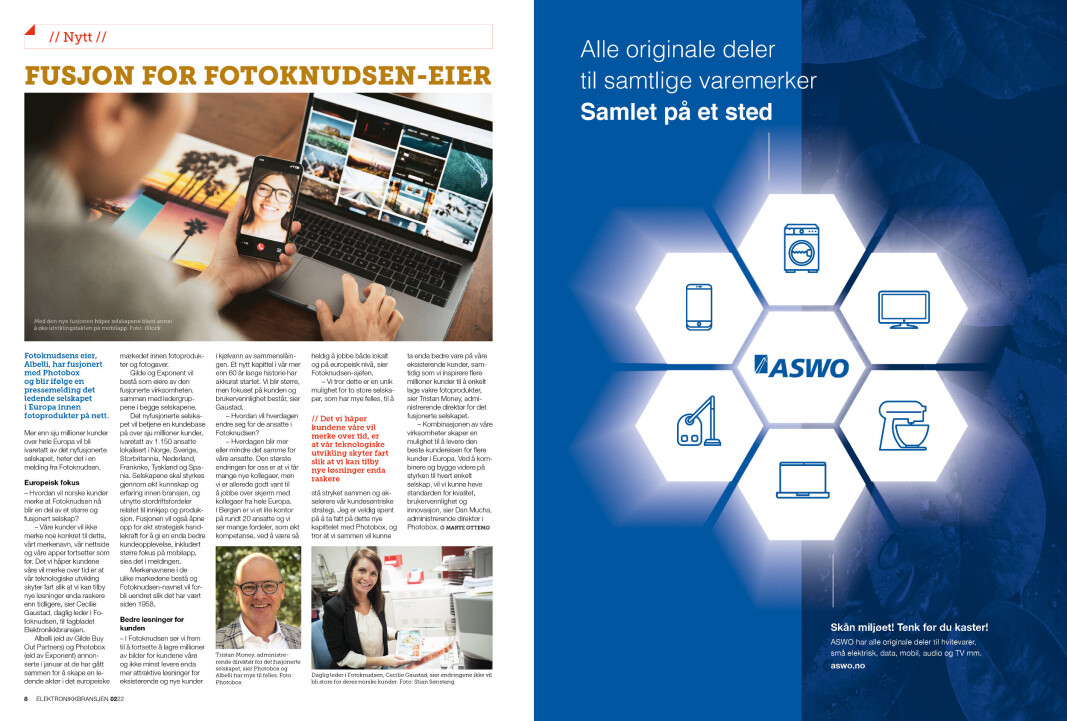 Artikkelen er tidligere publisert i papirutgaven av fagbladet Elektronikkbransjen nr. 2/2022, som ble distribuert 19. april. <a target="_blank" href="https://www.mypaper.se/html5/customer/248/13488/?page=8" aria-label="">Her kan du lese artikkelen</a> og bla gjennom digitalutgaven av bladet. Du kan lese alle utgaver av bladet digitalt, fra og med nr. 1/1937, på <a target="_blank" href="https://www.elektronikkbransjen.no/historiskarkiv" aria-label="">elektronikkbransjen.no/historiskarkiv</a>. Artikkelen er tidligere publisert i papirutgaven av fagbladet Elektronikkbransjen nr. 2/2022, som ble distribuert 19. april. <a target="_blank" href="https://www.mypaper.se/html5/customer/248/13488/?page=8" aria-label="">Her kan du lese artikkelen</a> og bla gjennom digitalutgaven av bladet. Du kan lese alle utgaver av bladet digitalt, fra og med nr. 1/1937, på <a target="_blank" href="https://www.elektronikkbransjen.no/historiskarkiv" aria-label="">elektronikkbransjen.no/historiskarkiv</a>.