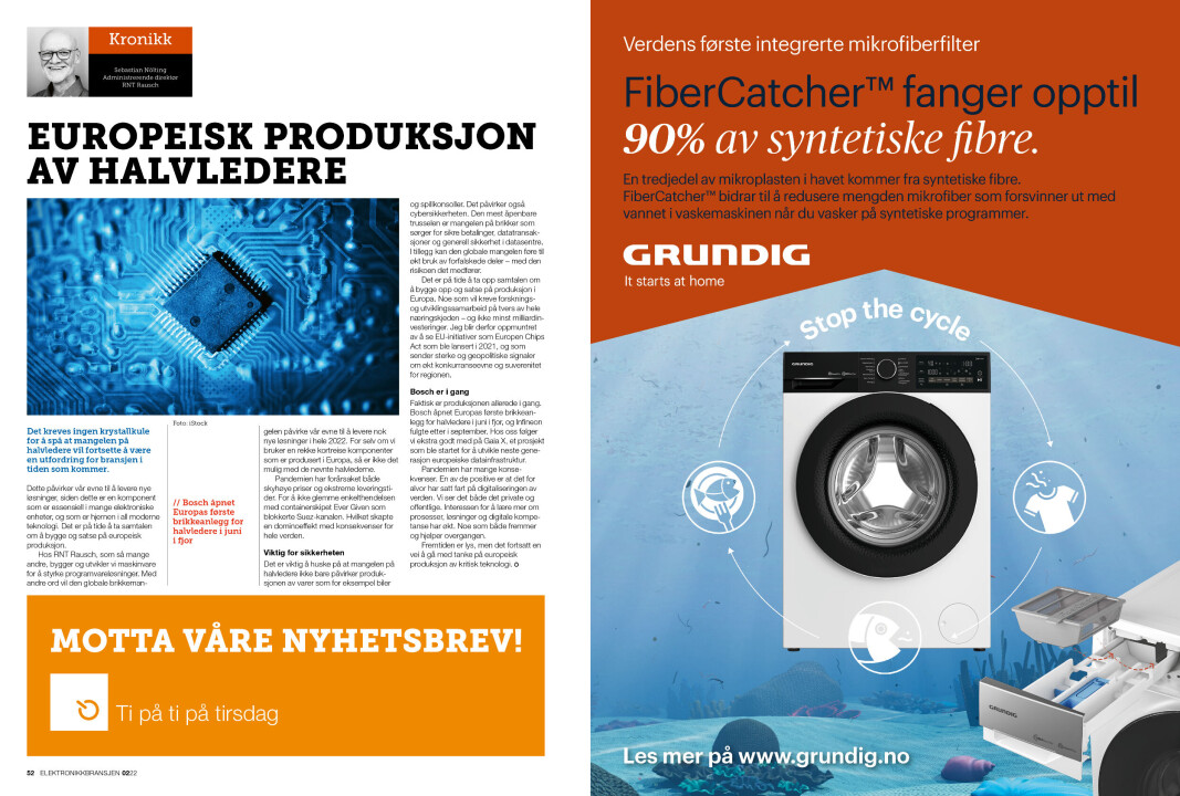 Artikkelen er tidligere publisert i papirutgaven av fagbladet Elektronikkbransjen nr. 2/2022, som ble distribuert 19. april. <a target="_blank" href="https://www.mypaper.se/html5/customer/248/13488/?page=52" aria-label="">Her kan du lese artikkelen</a> og bla gjennom digitalutgaven av bladet. Du kan lese alle utgaver av bladet digitalt, fra og med nr. 1/1937, på <a target="_blank" href="https://www.elektronikkbransjen.no/historiskarkiv" aria-label="">elektronikkbransjen.no/historiskarkiv</a>. Artikkelen er tidligere publisert i papirutgaven av fagbladet Elektronikkbransjen nr. 2/2022, som ble distribuert 19. april. <a target="_blank" href="https://www.mypaper.se/html5/customer/248/13488/?page=52" aria-label="">Her kan du lese artikkelen</a> og bla gjennom digitalutgaven av bladet. Du kan lese alle utgaver av bladet digitalt, fra og med nr. 1/1937, på <a target="_blank" href="https://www.elektronikkbransjen.no/historiskarkiv" aria-label="">elektronikkbransjen.no/historiskarkiv</a>.