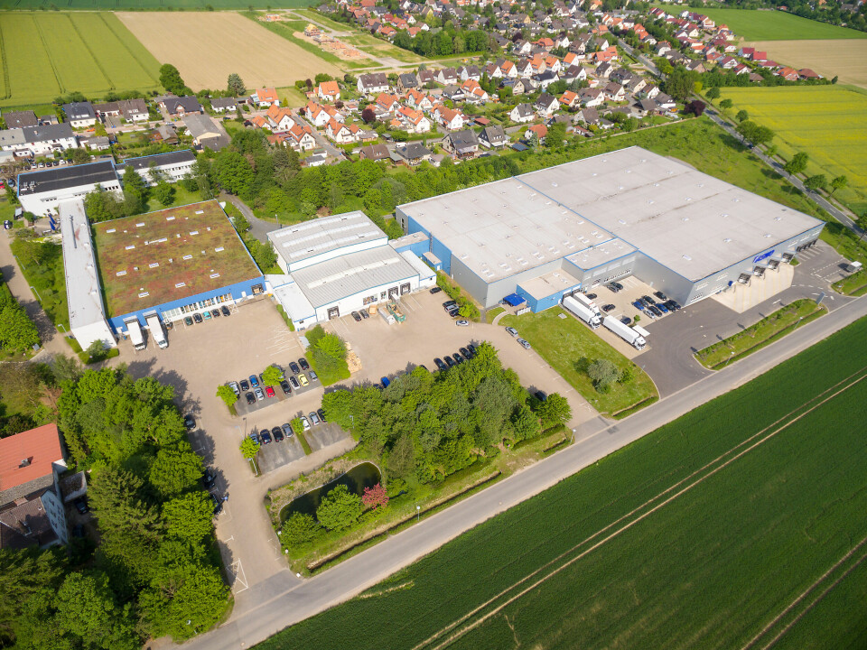Aswos hovedlager på 33.000 kvadratmeter ligger i Eime sør for Hannover i Tyskland. Foto: Aswo