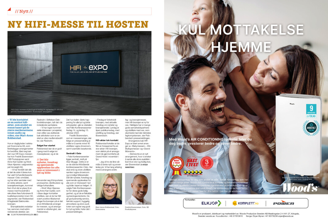 Artikkelen er tidligere publisert i papirutgaven av fagbladet Elektronikkbransjen nr. 3/2022, som ble distribuert 21. juni. <a target="_blank" href="https://www.mypaper.se/html5/customer/248/13547/?page=98" aria-label="">Her kan du lese artikkelen</a> og bla gjennom digitalutgaven av bladet. Du kan lese alle utgaver av bladet digitalt, fra og med nr. 1/1937, på <a target="_blank" href="https://www.elektronikkbransjen.no/historiskarkiv" aria-label="">elektronikkbransjen.no/historiskarkiv</a>. Artikkelen er tidligere publisert i papirutgaven av fagbladet Elektronikkbransjen nr. 3/2022, som ble distribuert 21. juni. <a target="_blank" href="https://www.mypaper.se/html5/customer/248/13547/?page=98" aria-label="">Her kan du lese artikkelen</a> og bla gjennom digitalutgaven av bladet. Du kan lese alle utgaver av bladet digitalt, fra og med nr. 1/1937, på <a target="_blank" href="https://www.elektronikkbransjen.no/historiskarkiv" aria-label="">elektronikkbransjen.no/historiskarkiv</a>.