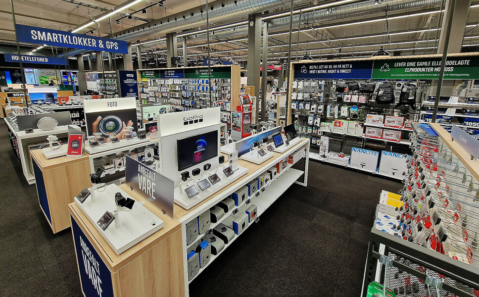 Elkjøp Porgsgrunn er oppgradert, med ombrukt innredning. Foto: Elkjøp