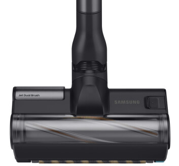 Jet Dual Brush kan brukes på alle typer gulv, og har både en myk rull samt nylon- og gummibørster som roterer 4.000 ganger i minuttet. Foto: Samsung