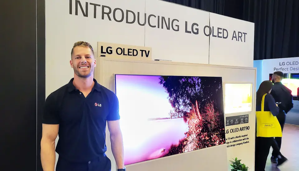 Emil Hassel, opplæringsansvarlig i LG Norden, sier skandinaviske kunder etterspør design. Foto: Marte Ottemo Emil Hassel, opplæringsansvarlig i LG Norden, sier skandinaviske kunder etterspør design. Foto: Marte Ottemo