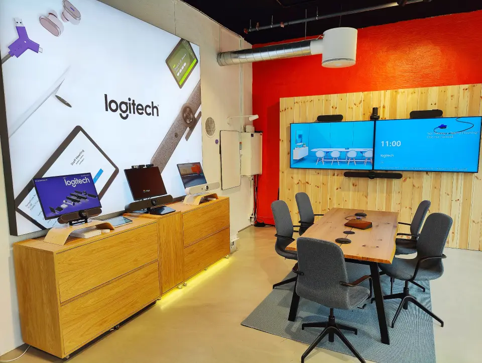 I Tollbugata i Oslo viser Logitech sine ulike løsninger for videokonferanse. Foto: Stian Sønsteng I Tollbugata i Oslo viser Logitech sine ulike løsninger for videokonferanse. Foto: Stian Sønsteng
