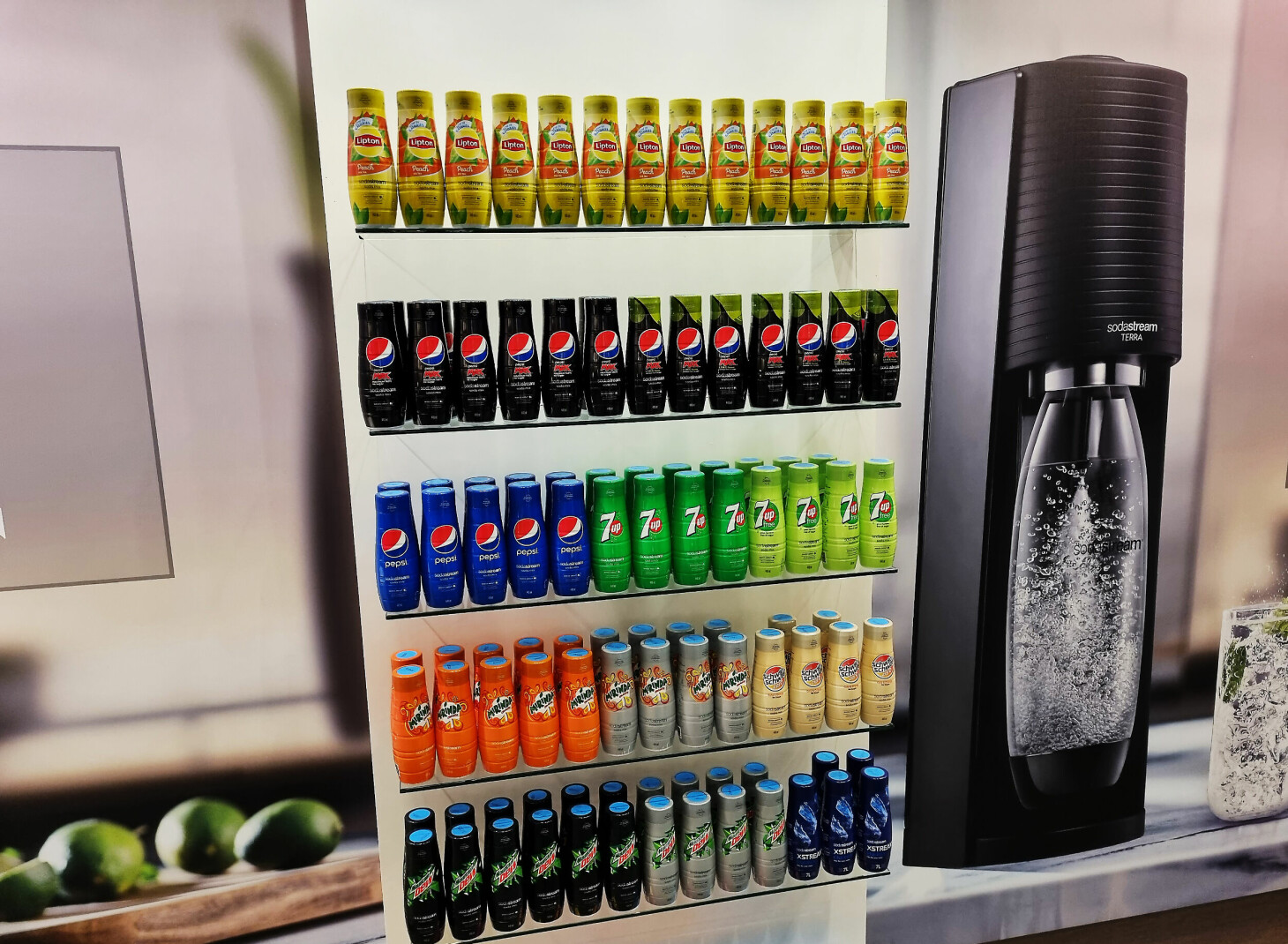 Sodastream leverer en rekke smakstilsetninger. Sist ut er Lipton iste. Foto: Jan Røsholm