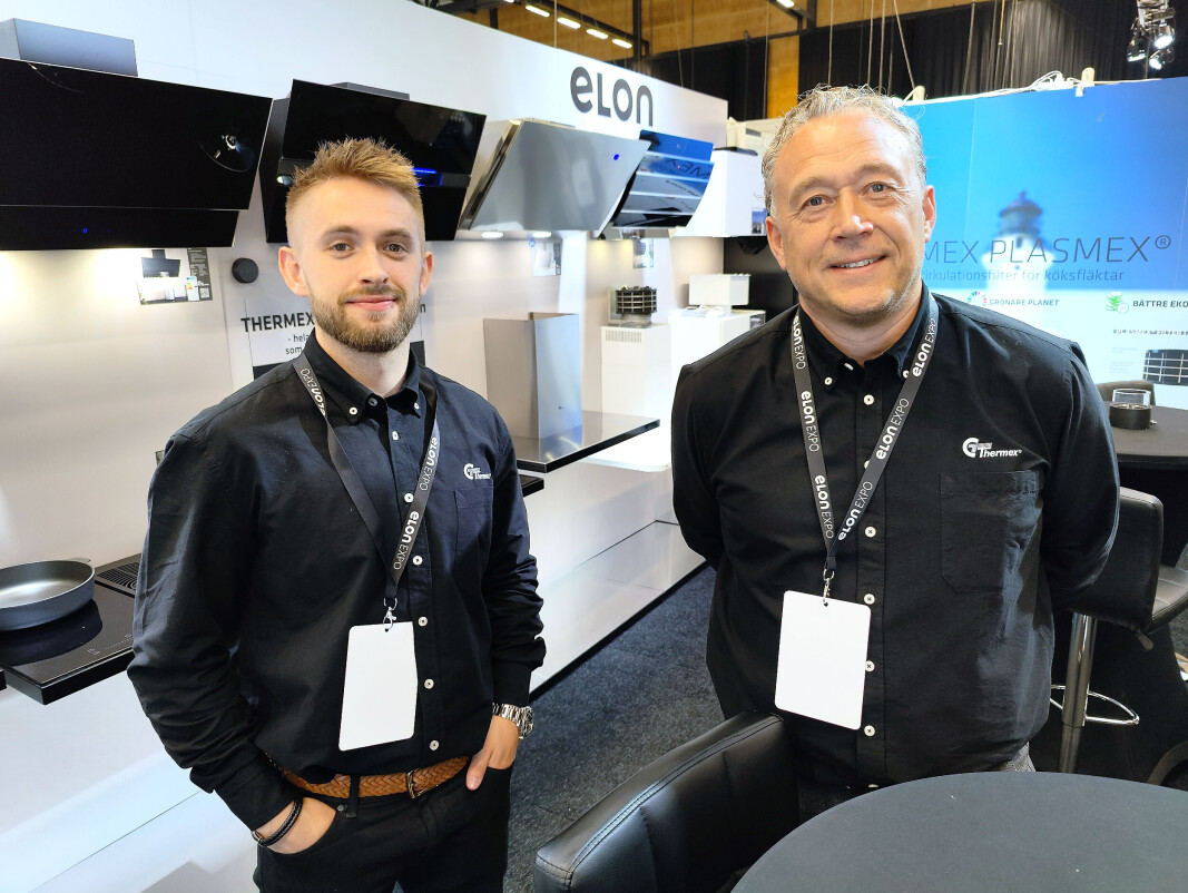 Dennis Morild (t. h.) og Tobias Havshøj Wiis i Thermex Scandinavia arbeider begge med det norske markedet. Foto: Stian Sønsteng Dennis Morild (t. h.) og Tobias Havshøj Wiis i Thermex Scandinavia arbeider begge med det norske markedet. Foto: Stian Sønsteng