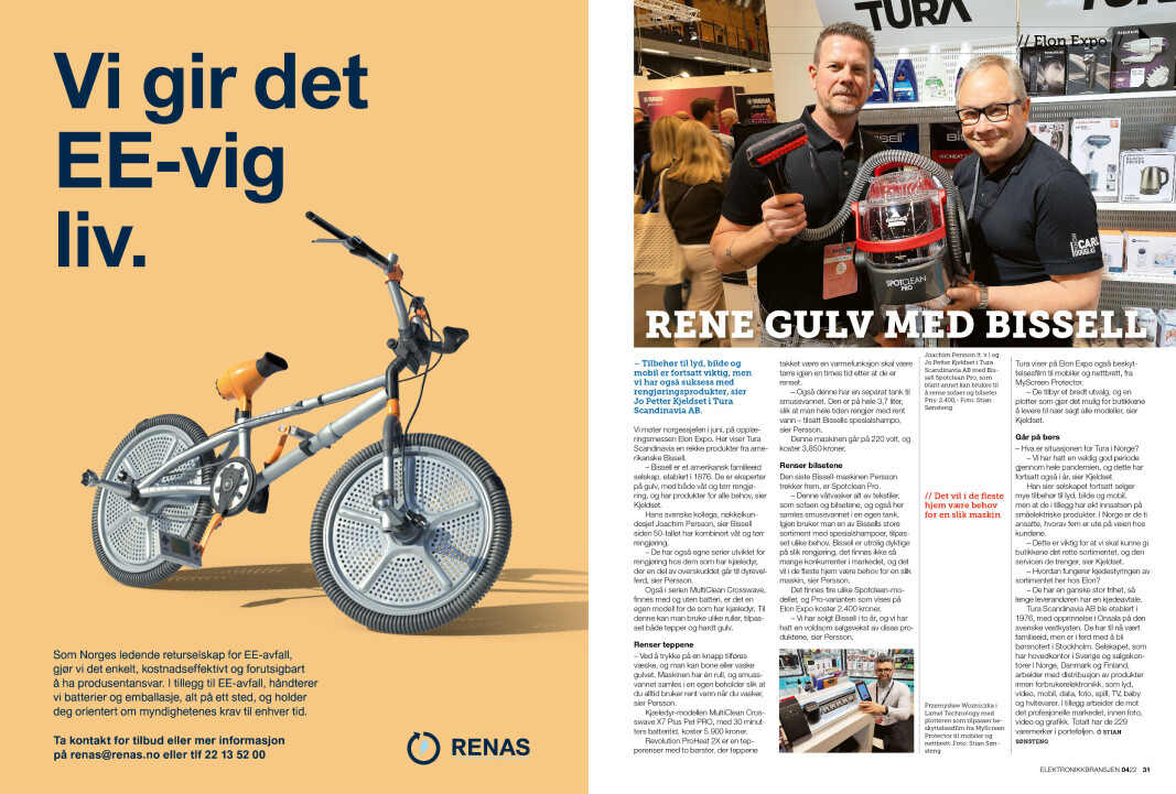 Artikkelen er tidligere publisert i papirutgaven av fagbladet Elektronikkbransjen nr. 4/2022, som ble distribuert 30. august. <a target="_blank" href="https://www.mypaper.se/html5/customer/248/13585/?page=30" aria-label="">Her kan du lese artikkelen</a> og bla gjennom digitalutgaven av bladet. Du kan lese alle utgaver av bladet digitalt, fra og med nr. 1/1937, på <a target="_blank" href="https://www.elektronikkbransjen.no/historiskarkiv" aria-label="">elektronikkbransjen.no/historiskarkiv</a>. Artikkelen er tidligere publisert i papirutgaven av fagbladet Elektronikkbransjen nr. 4/2022, som ble distribuert 30. august. <a target="_blank" href="https://www.mypaper.se/html5/customer/248/13585/?page=30" aria-label="">Her kan du lese artikkelen</a> og bla gjennom digitalutgaven av bladet. Du kan lese alle utgaver av bladet digitalt, fra og med nr. 1/1937, på <a target="_blank" href="https://www.elektronikkbransjen.no/historiskarkiv" aria-label="">elektronikkbransjen.no/historiskarkiv</a>.