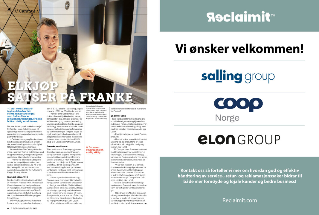 Artikkelen er tidligere publisert i papirutgaven av fagbladet Elektronikkbransjen nr. 4/2022, som ble distribuert 30. august. <a target="_blank" href="https://www.mypaper.se/html5/customer/248/13585/?page=46" aria-label="">Her kan du lese artikkelen</a> og bla gjennom digitalutgaven av bladet. Du kan lese alle utgaver av bladet digitalt, fra og med nr. 1/1937, på <a target="_blank" href="https://www.elektronikkbransjen.no/historiskarkiv" aria-label="">elektronikkbransjen.no/historiskarkiv</a>. Artikkelen er tidligere publisert i papirutgaven av fagbladet Elektronikkbransjen nr. 4/2022, som ble distribuert 30. august. <a target="_blank" href="https://www.mypaper.se/html5/customer/248/13585/?page=46" aria-label="">Her kan du lese artikkelen</a> og bla gjennom digitalutgaven av bladet. Du kan lese alle utgaver av bladet digitalt, fra og med nr. 1/1937, på <a target="_blank" href="https://www.elektronikkbransjen.no/historiskarkiv" aria-label="">elektronikkbransjen.no/historiskarkiv</a>.