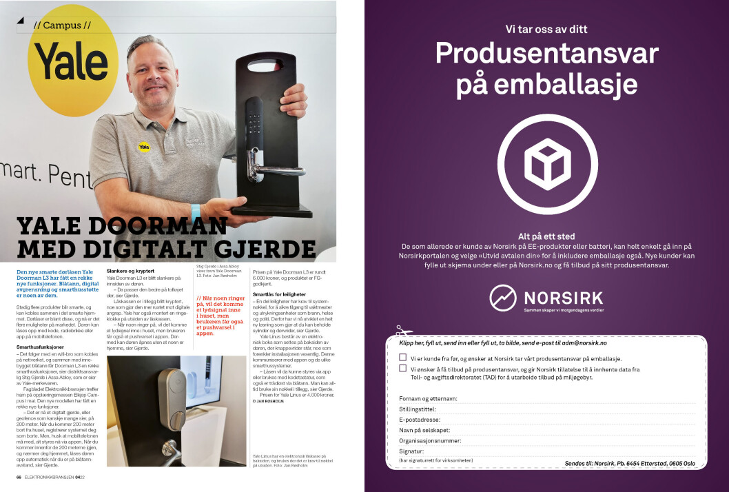 Artikkelen er tidligere publisert i papirutgaven av fagbladet Elektronikkbransjen nr. 4/2022, som ble distribuert 30. august. <a target="_blank" href="https://www.mypaper.se/html5/customer/248/13585/?page=66" aria-label="">Her kan du lese artikkelen</a> og bla gjennom digitalutgaven av bladet. Du kan lese alle utgaver av bladet digitalt, fra og med nr. 1/1937, på <a target="_blank" href="https://www.elektronikkbransjen.no/historiskarkiv" aria-label="">elektronikkbransjen.no/historiskarkiv</a>. Artikkelen er tidligere publisert i papirutgaven av fagbladet Elektronikkbransjen nr. 4/2022, som ble distribuert 30. august. <a target="_blank" href="https://www.mypaper.se/html5/customer/248/13585/?page=66" aria-label="">Her kan du lese artikkelen</a> og bla gjennom digitalutgaven av bladet. Du kan lese alle utgaver av bladet digitalt, fra og med nr. 1/1937, på <a target="_blank" href="https://www.elektronikkbransjen.no/historiskarkiv" aria-label="">elektronikkbransjen.no/historiskarkiv</a>.