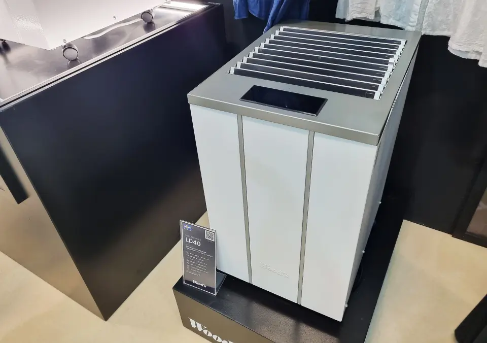 Avfukteren LD40 bruker ifølge Woods 55 prosent mindre energi enn en tørketrommel. Fot: Jan Røsholm Avfukteren LD40 bruker ifølge Woods 55 prosent mindre energi enn en tørketrommel. Fot: Jan Røsholm