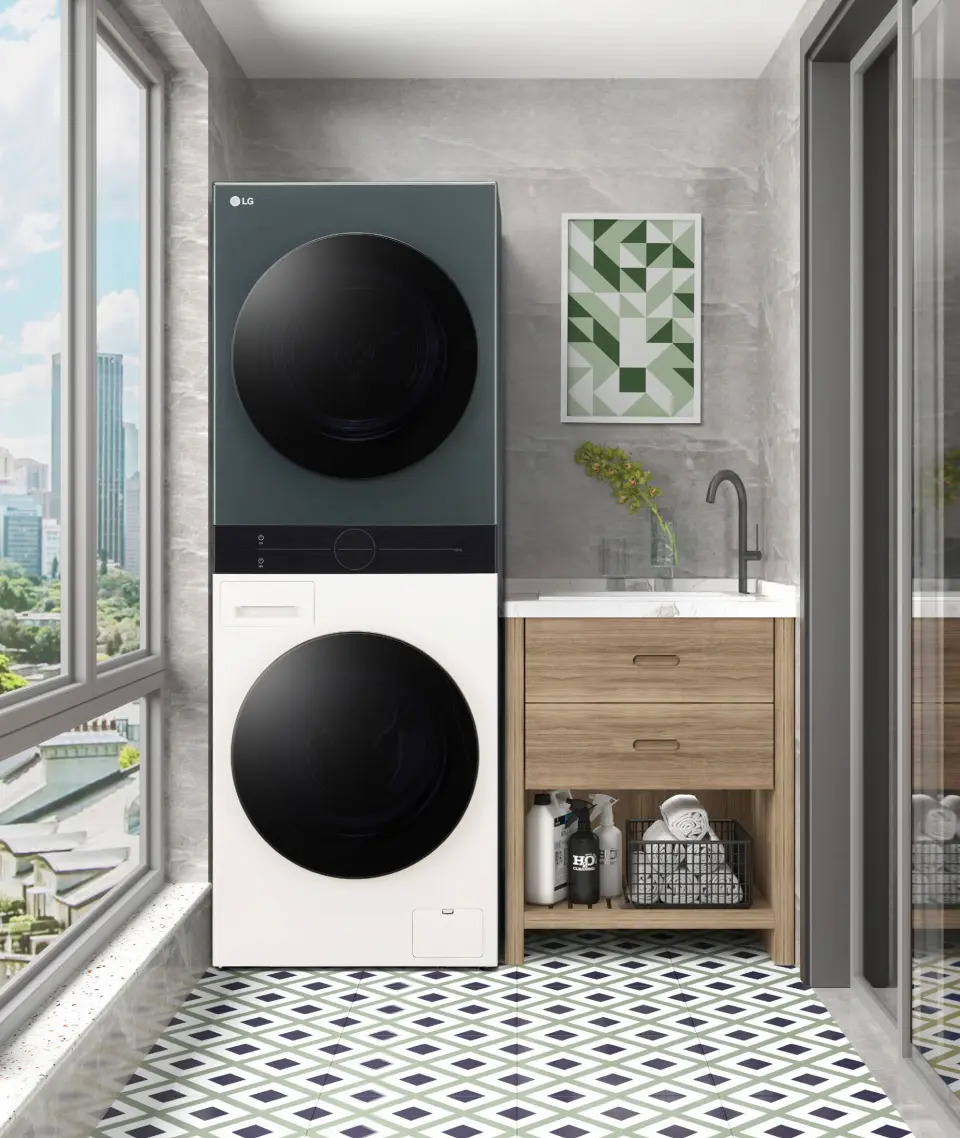 LG WashTower er en vaskemaskin og tørketrommel som sitter sammen i ett produkt. Foto: LG LG WashTower er en vaskemaskin og tørketrommel som sitter sammen i ett produkt. Foto: LG