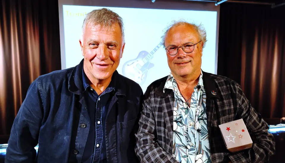 Foredragsholder Trond Tufte (t. h.) møtte en annen instrumentmaker; Arnfred Marthinsen. Foto: Stian Sønsteng Foredragsholder Trond Tufte (t. h.) møtte en annen instrumentmaker; Arnfred Marthinsen. Foto: Stian Sønsteng