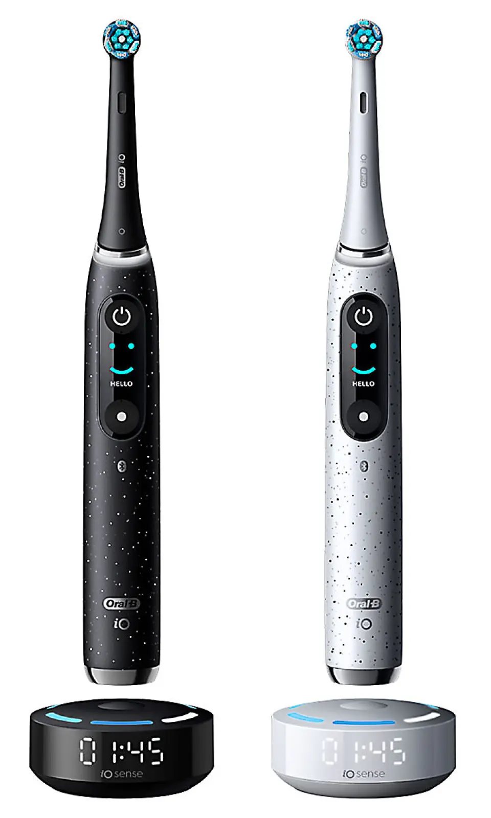 Den nye Ora B iO10 kommer i sort eller hvit utgave. Foto: Oral B Den nye Ora B iO10 kommer i sort eller hvit utgave. Foto: Oral B