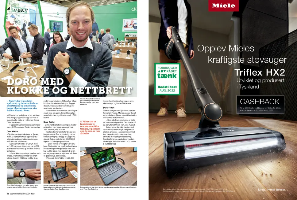 Artikkelen er tidligere publisert i papirutgaven av fagbladet Elektronikkbransjen nr. 5/2022, som ble distribuert 12. oktober. Her kan du lese artikkelen og bla gjennom digitalutgaven av bladet. Du kan lese alle utgaver av bladet digitalt, fra og med nr. 1/1937, på elektronikkbransjen.no/historiskarkiv. Artikkelen er tidligere publisert i papirutgaven av fagbladet Elektronikkbransjen nr. 5/2022, som ble distribuert 12. oktober. Her kan du lese artikkelen og bla gjennom digitalutgaven av bladet. Du kan lese alle utgaver av bladet digitalt, fra og med nr. 1/1937, på elektronikkbransjen.no/historiskarkiv.