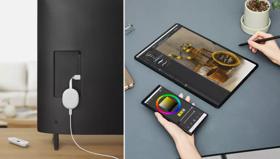 Chromecast med Google TV og Samsung Galaxy Tab S8-serien er kåret til «Årets dataprodukt 2022/2023». Foto: leverandørene