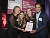 Elise Reiten (t. v.), Cecilie Uggen Stang-Lund, Ane Bryn-Haugland og Per Robertson i Mill International mottok prisen for «Årets norske leverandør 2022/2023». Foto: Tore Skaar