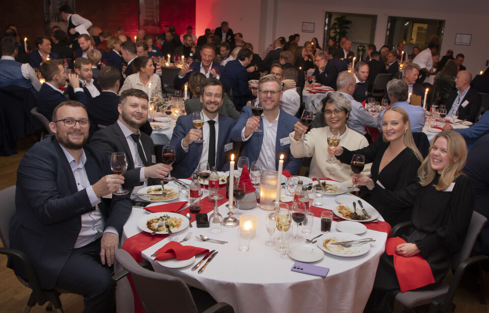 Knut-Eirik Bruvold-Rørnes (f. v.),  Kai Joar Kristensen, Tor Helge Kasin, Anders Walmann, Simen Wensaas,  Celina Røste og Henriette Hedenstad (alle Samsung). Foto: Tore Skaar