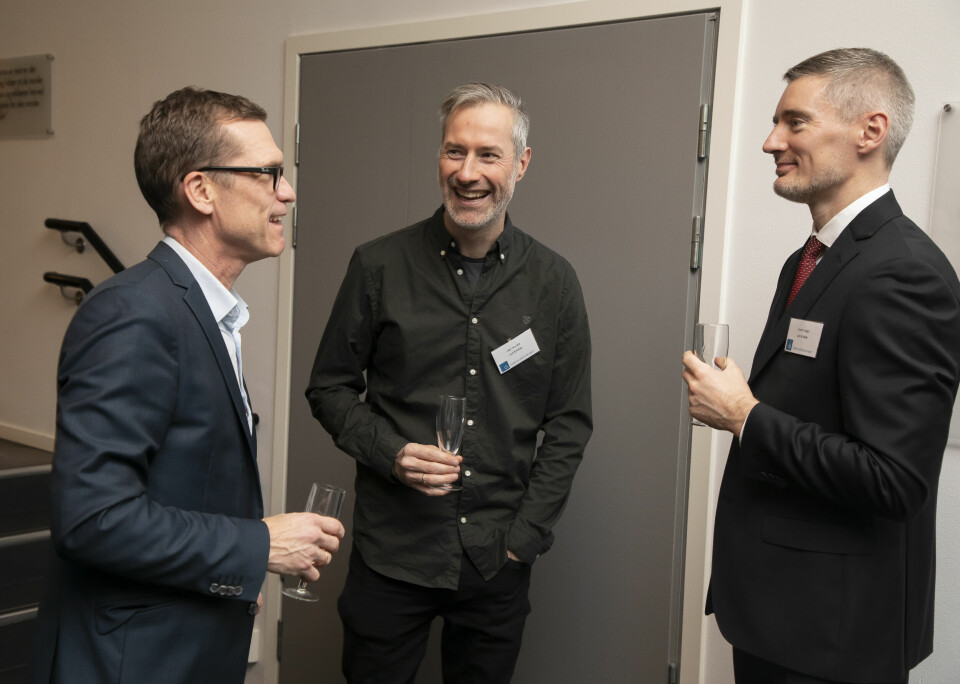 Frode Lukassen (Nemko, f. v.), Geir Nordby og Audun Hage (begge Lyd & Bilde). Foto: Tore Skaar